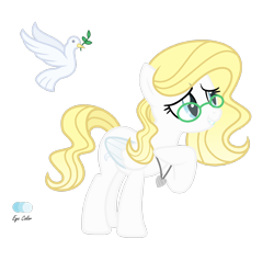 Size: 1280x1217 | Tagged: safe, artist:darbypop1, oc, oc:angelic grace, pegasus, pony, female, glasses, mare, simple background, solo, transparent background