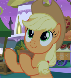 Size: 858x941 | Tagged: safe, derpibooru import, screencap, applejack, earth pony, pony, the summer sun setback, cropped, cute, female, jackabetes, mare, smiling, solo