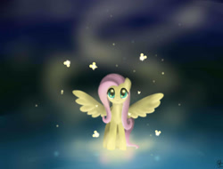 Size: 2500x1900 | Tagged: safe, artist:mricantdraw, derpibooru import, fluttershy, butterfly, pegasus, pony, cute, looking at you, shyabetes, solo