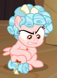 Size: 619x842 | Tagged: safe, derpibooru import, screencap, cozy glow, pegasus, pony, the summer sun setback, cozy glow is best facemaker, cozy glow is not amused, cropped, faic, female, filly, foal, sitting, solo