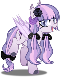 Size: 600x761 | Tagged: safe, artist:kojibiose, derpibooru import, oc, oc:lavender rose, bat pony, pony, deviantart watermark, female, mare, obtrusive watermark, simple background, solo, transparent background, watermark