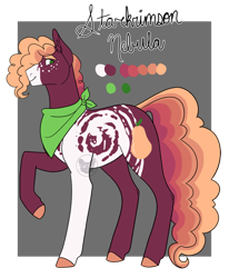 Size: 1280x1552 | Tagged: safe, artist:catstelllation, derpibooru import, oc, oc:starkrimson nebula apple pear, earth pony, pony, male, offspring, parent:big macintosh, parent:twilight sparkle, parents:twimac, solo, stallion