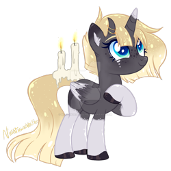 Size: 1920x1920 | Tagged: safe, artist:lazuli, artist:nightingalewolfie, derpibooru import, oc, oc only, original species, pony, unicorn, base used, candle, colored pupils, deviantart watermark, female, horns, mare, obtrusive watermark, oc needed, scented pony, simple background, solo, transparent background, watermark