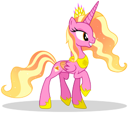 Size: 1816x1600 | Tagged: safe, artist:mlptmntdisneykauane, derpibooru import, luster dawn, alicorn, pony, alicornified, alternate universe, base used, colored wings, crown, gradient mane, gradient wings, jewelry, lustercorn, race swap, raised hoof, regalia, simple background, solo, transparent background, wings