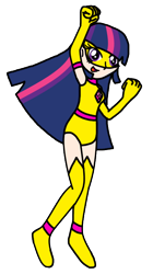 Size: 382x681 | Tagged: safe, artist:soneamlover, derpibooru import, twilight sparkle, human, equestria girls, female, golden princess, human coloration, magic gaia, simple background, solo, superhero, transparent background