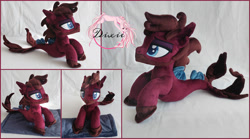 Size: 2500x1394 | Tagged: safe, artist:dixierarity, derpibooru import, pony, seapony (g4), blanket, bring me the horizon, commission, facial hair, fins, fish tail, handmade, irl, jordan fish, lidded eyes, male, photo, plushie, ponified