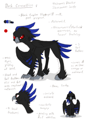 Size: 1061x1520 | Tagged: safe, artist:ravenpuff, derpibooru import, oc, oc only, oc:dark conoction, hybrid, female, hippogriffon, reference sheet, simple background, solo, white background