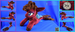 Size: 5834x2500 | Tagged: safe, artist:kiashone, derpibooru import, pony, seapony (g4), beanie (plushie), bring me the horizon, colored pupils, commission, facial hair, irl, jewelry, jordan fish, lidded eyes, male, necklace, photo, plushie, ponified, solo