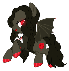 Size: 1345x1393 | Tagged: safe, artist:holdytussigwpigeon, artist:rukemon, derpibooru import, oc, oc only, oc:mistress blood moon, bat pony, pony, base used, bat pony oc, clothes, coat, commission, cross, fangs, female, flying, glowing eyes, hoof polish, jewelry, lipstick, mare, necklace, raised hoof, simple background, solo, transparent background, unshorn fetlocks