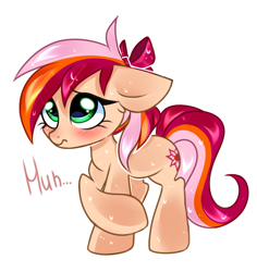 Size: 3775x4000 | Tagged: safe, artist:pesty_skillengton, derpibooru import, oc, earth pony, pony, blushing, chibi, female, filly, solo