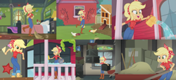 Size: 1857x844 | Tagged: safe, derpibooru import, applejack, better together, equestria girls, five to nine, holidays unwrapped, boots, clothes, collage, cowboy boots, cowgirl, cute, farmer, jackabetes, jeans, pants, shoes, the cider louse fools