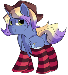 Size: 1280x1429 | Tagged: safe, artist:rainbowtashie, derpibooru import, bow hothoof, gentle breeze, igneous rock pie, night light, oc, oc:aerial agriculture, alicorn, pony, adorable face, alicorn oc, butt, clothes, commissioner:bigonionbean, cute, cutie mark, flank, fusion, fusion:aerial agriculture, hat, male, meme, plot, socks, stallion, striped socks