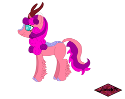 Size: 2200x1750 | Tagged: safe, artist:fare67t, derpibooru import, oc, oc:gumball cane, kirin, female, simple background, solo, white background