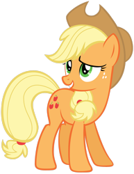 Size: 1280x1658 | Tagged: safe, artist:andoanimalia, derpibooru import, applejack, earth pony, pony, female, freckles, hat, mare, relieved, simple background, transparent background, vector