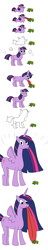 Size: 2600x13555 | Tagged: artist needed, safe, derpibooru import, princess twilight 2.0, twilight sparkle, twilight sparkle (alicorn), unicorn twilight, alicorn, frog, pony, unicorn, the last problem, comedy, comic, licking, meme, simple background, this isn't even my final form, toad, toad licking, tongue out, transformation, twiggie, upgrade