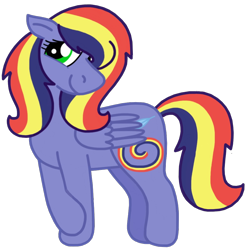 Size: 896x912 | Tagged: safe, artist:kindheart525, derpibooru import, oc, oc only, oc:paint swirl, pegasus, pony, kindverse, offspring, parent:rainbow dash, parent:soarin', parents:soarindash, rainbow hair, simple background, solo, transparent background