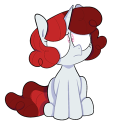 Size: 945x999 | Tagged: safe, artist:pinkiespresent, derpibooru exclusive, derpibooru import, oc, oc only, oc:quick squirt, unicorn, shrunken pupils, simple background, sitting, solo, transparent background