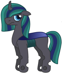 Size: 1005x1180 | Tagged: safe, artist:kindheart525, derpibooru import, oc, oc only, oc:philia agape armet, changeling, changepony, hybrid, unicorn, changeling oc, emo, frown, grumpy, interspecies offspring, kindverse, offspring, parent:queen chrysalis, parent:shining armor, parents:shining chrysalis, simple background, solo, transparent background