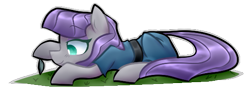 Size: 551x195 | Tagged: safe, artist:mcwolfity, derpibooru import, boulder (pet), maud pie, earth pony, pony, clothes, cute, female, mare, maudabetes, profile, prone, simple background, smiling, solo, transparent background, when she smiles