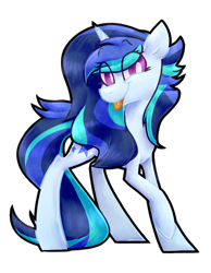 Size: 945x1220 | Tagged: safe, artist:mcwolfity, derpibooru import, oc, oc only, pony, unicorn, :p, eye clipping through hair, female, horn, mare, raised hoof, simple background, solo, tongue out, transparent background, unicorn oc