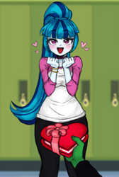 Size: 554x822 | Tagged: safe, artist:nairdags, derpibooru import, sonata dusk, equestria girls, female, heart, holiday, solo, valentine's day