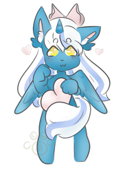 Size: 465x606 | Tagged: safe, artist:linkedwolf, derpibooru import, oc, oc:fleurbelle, alicorn, :3, adorabelle, alicorn oc, bow, cute, ear fluff, golden eyes, hair bow, hand, heart, simple background, smiling, smiling at you, transparent background