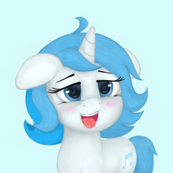 Size: 4000x4000 | Tagged: safe, artist:金泽_sapling, derpibooru import, oc, oc only, unicorn, blushing, floppy ears, simple background, solo, tongue out