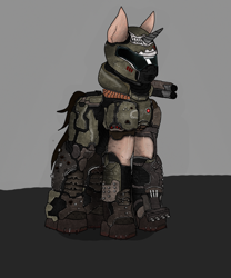 Size: 900x1080 | Tagged: safe, derpibooru import, pony, armor, bulky, doom, doom eternal, doom slayer, doom: eternal, heavy, helmet, male, muscles, solo, stallion