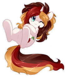 Size: 797x913 | Tagged: safe, artist:loyaldis, derpibooru import, oc, oc only, oc:scarlet serenade, pony, unicorn, cute, female, hooves, mare, ocbetes, one eye closed, simple background, solo, transparent background, wink