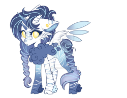 Size: 1280x986 | Tagged: safe, artist:irennecalder, derpibooru import, oc, alicorn, bicorn, original species, alpharian, deviantart watermark, female, horn, horns, multiple horns, obtrusive watermark, simple background, solo, transparent background, watermark