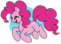 Size: 963x705 | Tagged: safe, artist:ali-selle, derpibooru import, pinkie pie, earth pony, pony, cute, eyes closed, female, mare, open mouth, smiling, solo, three quarter view