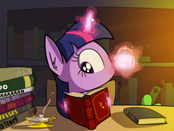 Size: 4000x3000 | Tagged: safe, artist:professionalpuppy, derpibooru import, spike, twilight sparkle, unicorn twilight, dragon, pony, unicorn, book, candle, cute, drinking, magic, mug, reading, sleeping, solo focus, telekinesis, twiabetes