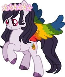 Size: 600x712 | Tagged: safe, artist:space-higanbana, derpibooru import, oc, oc:blissful solstice, pegasus, pony, colored wings, female, mare, multicolored wings, simple background, solo, transparent background, wings