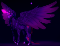 Size: 2057x1556 | Tagged: safe, artist:feather flare, derpibooru exclusive, derpibooru import, twilight sparkle, twilight sparkle (alicorn), alicorn, pony, magic, painting, realistic, solo