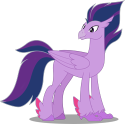 Size: 5000x4957 | Tagged: safe, artist:dashiesparkle, derpibooru import, edit, sky beak, twilight sparkle, hippogriff, feathered fetlocks, fusion, male, palette swap, recolor, simple background, smiling, solo, transparent background, vector, vector edit