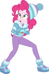 Size: 4000x6010 | Tagged: safe, artist:steyrrdash, derpibooru import, pinkie pie, better together, equestria girls, holidays unwrapped, clothes, simple background, solo, transparent background, vector, winter outfit