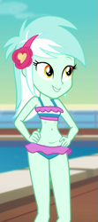 Size: 411x925 | Tagged: safe, derpibooru import, edit, edited screencap, screencap, lyra heartstrings, better together, equestria girls, spring breakdown, belly button, bikini, clothes, cropped, female, legs, midriff, swimsuit, swimsuit edit