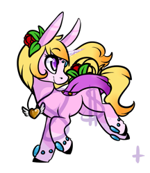 Size: 637x738 | Tagged: safe, artist:-censored-, derpibooru import, oc, oc only, oc:crystal lily, pony, unicorn, base used, cape, clothes, colored hooves, female, flower, flower in hair, horn, jewelry, looking back, mare, necklace, simple background, transparent background, unicorn oc