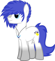 Size: 1237x1377 | Tagged: safe, artist:isaac_pony, derpibooru import, oc, oc only, oc:isaac pony, earth pony, pony, big mane, blue eyes, blue mane, blue tail, cutie mark, gray, male, simple background, smiling, solo, stallion, transparent background