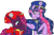 Size: 1440x960 | Tagged: safe, artist:徐詩珮, derpibooru import, fizzlepop berrytwist, princess twilight 2.0, tempest shadow, twilight sparkle, twilight sparkle (alicorn), alicorn, pony, series:sprglitemplight diary, series:sprglitemplight life jacket days, series:springshadowdrops diary, series:springshadowdrops life jacket days, alicornified, alternate universe, base used, chase (paw patrol), clothes, cute, female, lesbian, marshall (paw patrol), older, older tempest shadow, older twilight, paw patrol, race swap, shipping, tempesticorn, tempestlight, ultimate twilight