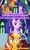 Size: 500x842 | Tagged: safe, derpibooru import, edit, edited screencap, screencap, starlight glimmer, sunset shimmer, pony, unicorn, equestria girls, mirror magic, spoiler:eqg specials, caption, comic, coronavirus, image macro, screencap comic, text, vacation