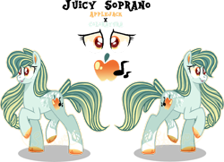 Size: 1280x925 | Tagged: safe, artist:star-gaze-pony, derpibooru import, oc, oc:juicy soprano, earth pony, pony, female, magical lesbian spawn, mare, offspring, parent:applejack, parent:coloratura, parents:rarajack, simple background, solo, transparent background