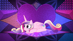 Size: 3840x2160 | Tagged: safe, artist:90sigma, artist:laszlvfx, derpibooru import, edit, princess cadance, alicorn, pony, cute, cutedance, ducking, female, high res, mare, smiling, solo, wallpaper, wallpaper edit