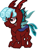 Size: 193x254 | Tagged: safe, artist:qjosh, derpibooru import, cozy glow, changeling, changelingified, red changeling, solo, species swap, transformation, transformation sequence