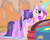 Size: 1682x1341 | Tagged: safe, derpibooru import, screencap, princess cadance, twilight sparkle, twilight sparkle (alicorn), alicorn, pony, three's a crowd, bed, cropped, duo, frown, golden oaks library, magic, sisters-in-law, telekinesis, wet, wet mane