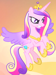 Size: 1166x1573 | Tagged: safe, derpibooru import, screencap, princess cadance, alicorn, pony, three's a crowd, cropped, flying, solo