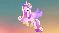 Size: 1920x1080 | Tagged: safe, derpibooru import, screencap, princess cadance, alicorn, pony, three's a crowd, flying, solo