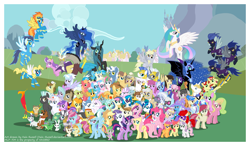 Size: 3600x2100 | Tagged: source needed, useless source url, safe, artist:xain-russell, derpibooru import, allie way, aloe, amethyst star, angel bunny, apple bloom, applejack, berry punch, berryshine, big macintosh, blossomforth, bon bon, braeburn, caramel, carrot cake, carrot top, cheerilee, cloudchaser, cup cake, daisy, daring do, derpy hooves, diamond tiara, dinky hooves, discord, dj pon-3, doctor whooves, donut joe, fancypants, featherweight, flam, fleur-de-lis, flim, flitter, fluttershy, gilda, golden harvest, granny smith, gummy, hoity toity, lily, lily valley, lotus blossom, lyra heartstrings, mayor mare, minuette, nightmare moon, nurse redheart, octavia melody, owlowiscious, philomena, photo finish, pinkie pie, pokey pierce, pound cake, prince blueblood, princess cadance, princess celestia, princess luna, pumpkin cake, queen chrysalis, rainbow dash, rarity, roseluck, sapphire shores, scootaloo, screwball, shining armor, silver spoon, snails, snips, soarin', spike, spitfire, surprise, sweetie belle, sweetie drops, tank, thunderlane, trixie, twilight sparkle, twist, vinyl scratch, wild fire, winona, zecora, alicorn, changeling, changeling queen, dragon, earth pony, griffon, pegasus, pony, unicorn, zebra, clothes, costume, everypony, group shot, male, poster, royal guard, shadowbolts, shadowbolts costume, stallion