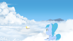 Size: 3840x2160 | Tagged: safe, artist:professionalpuppy, derpibooru import, oc, oc only, pegasus, airship, cloud, laying on cloud, on a cloud, sitting, sitting on cloud, solo