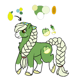 Size: 700x700 | Tagged: safe, artist:r0ugarou, derpibooru import, oc, oc:sour apple, earth pony, pony, blaze (coat marking), braid, freckles, parent:big macintosh, parents:canon x oc, reference sheet, simple background, socks (coat marking), solo, transparent background